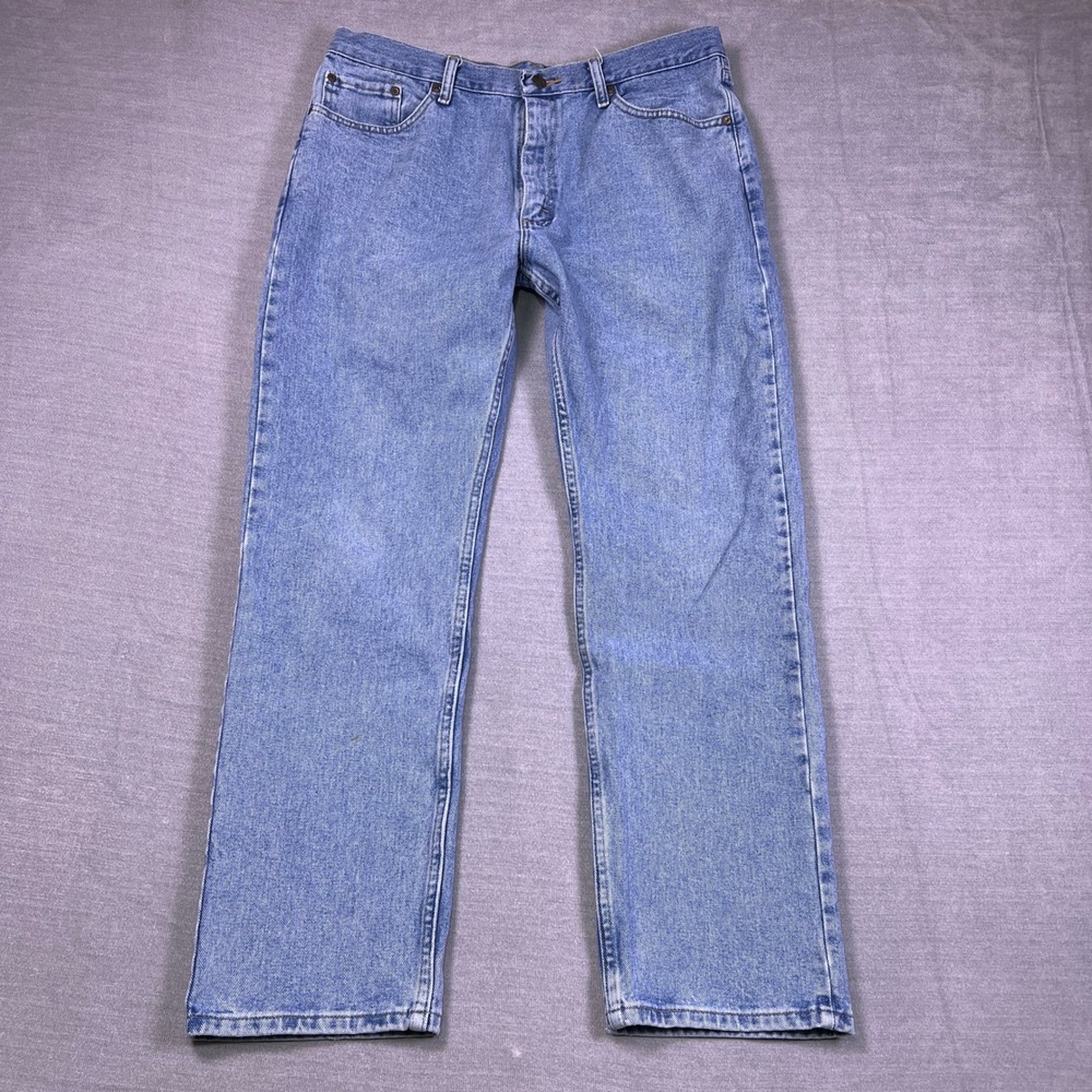 Wrangler Regular Fit Mid Rise Jeans Mens 36x30 Blue Denim 109TRGCAW